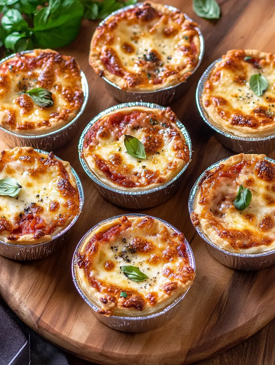 Un plateau de minis pizzas fromage et épinards.
