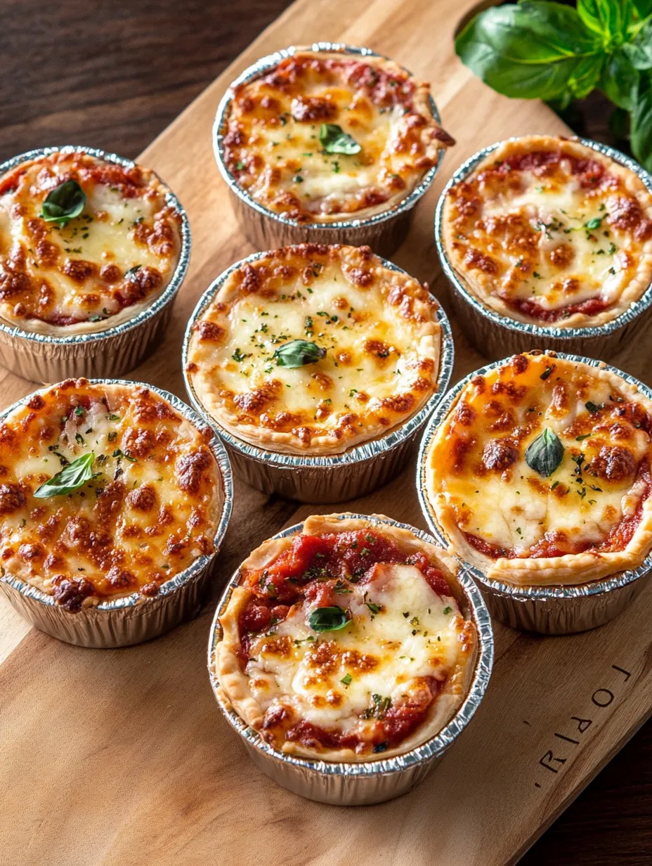 Un plateau de minis pizzas bien dorées, garnies de fromage et sauce.