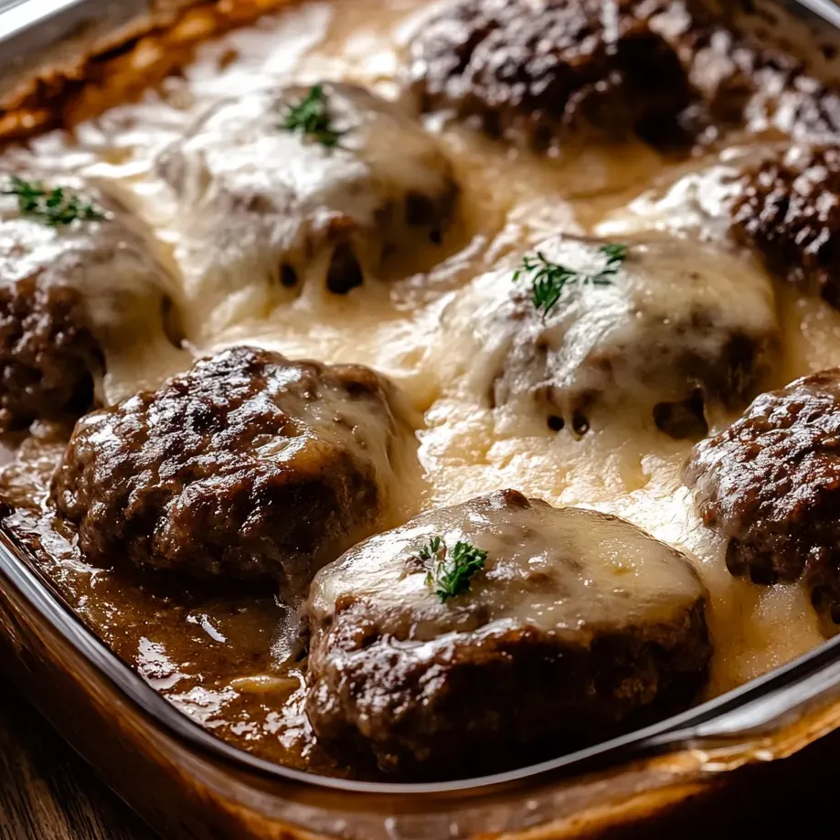 Plat de boulettes de viande avec fromage fondu dessus.