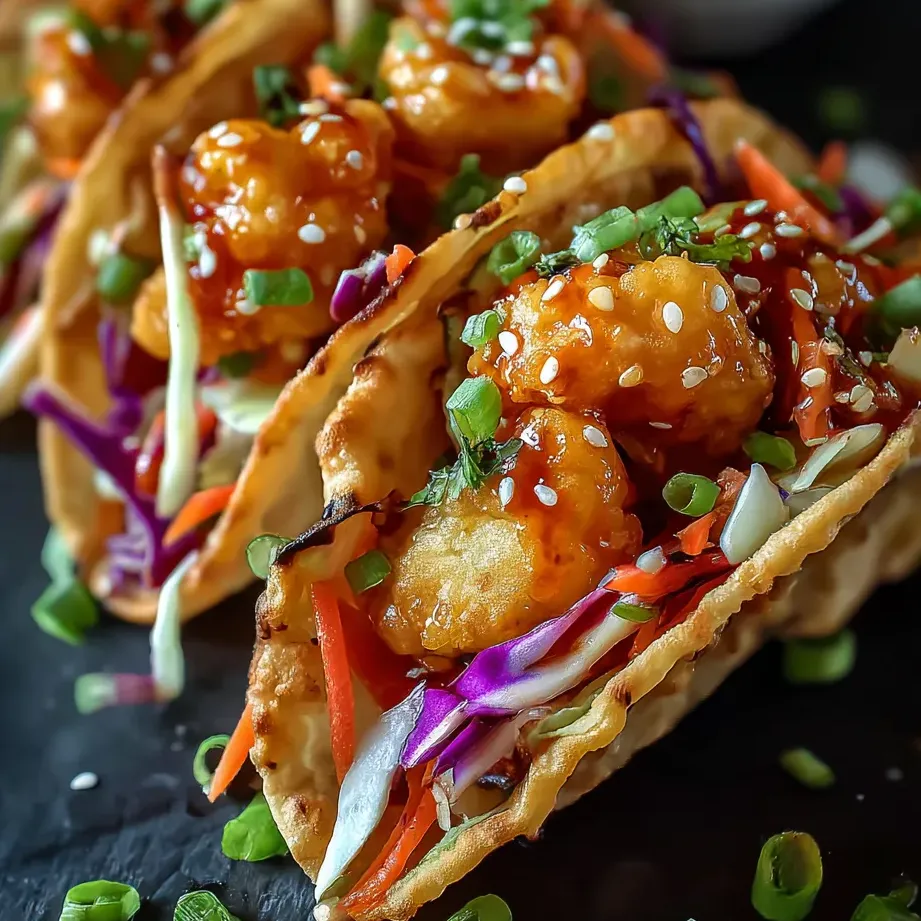 Un taco garni de crevettes et légumes.