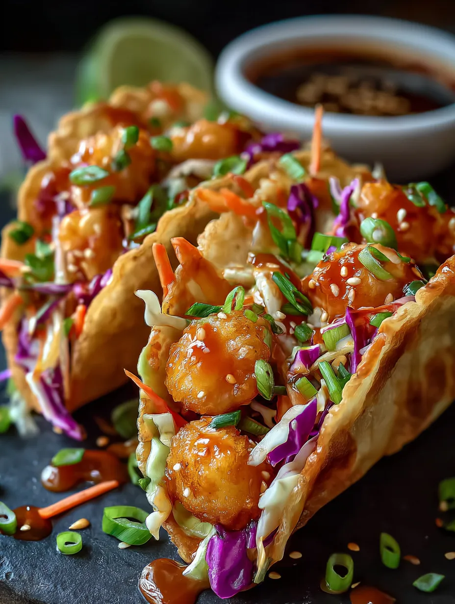 Un taco avec crevettes et légumes.