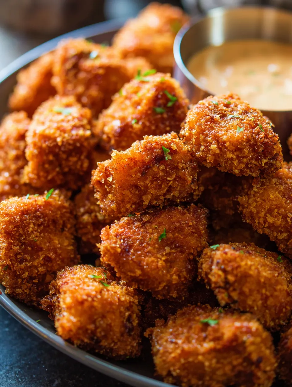 Un bol de morceaux de poulet frit avec sauce trempette.