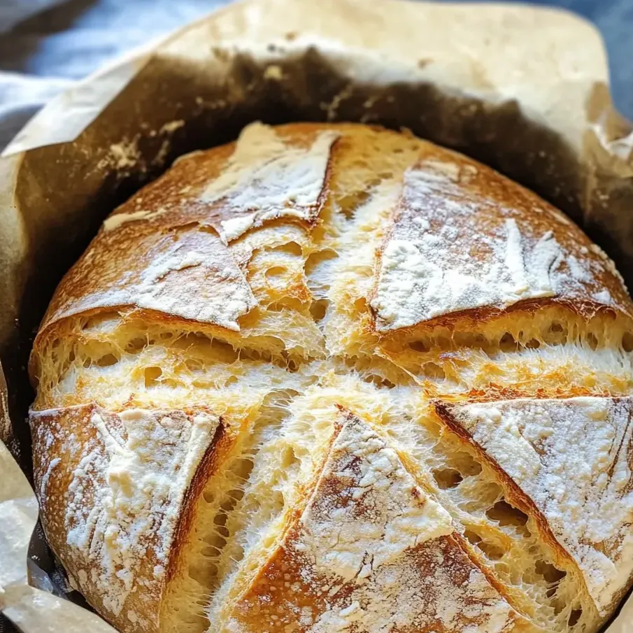 Une miche avec une croûte blanche.