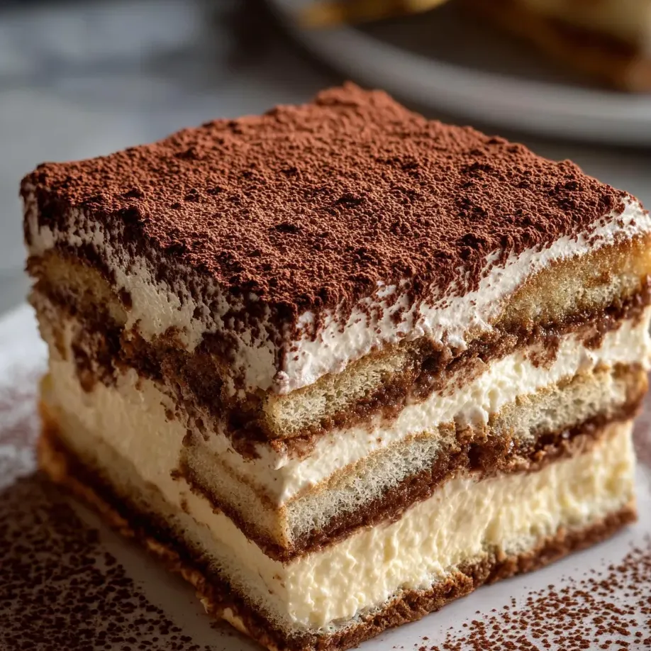 Une part de gâteau avec glaçage blanc et cacao.