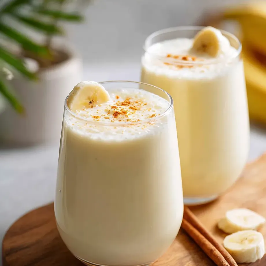 Deux verres de lait à la banane.
