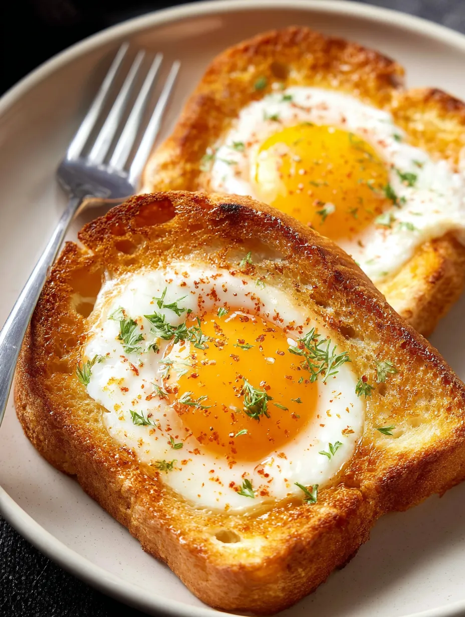 Deux tartines avec œufs.