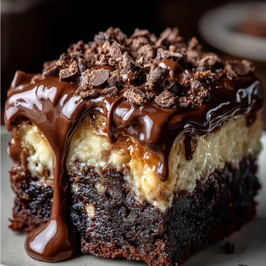 Un gâteau au chocolat nappé de chocolat sur le dessus.