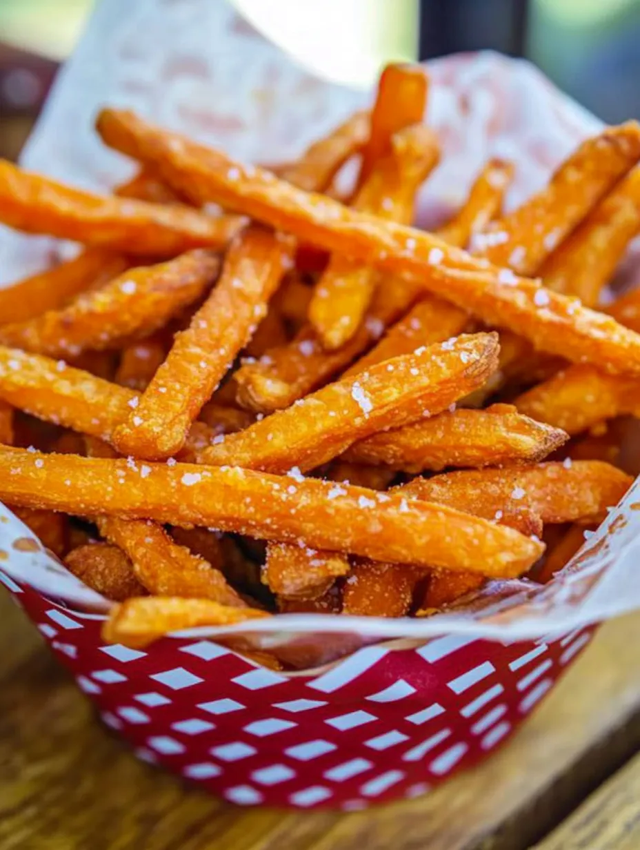 Un panier de frites saupoudrées de sel.
