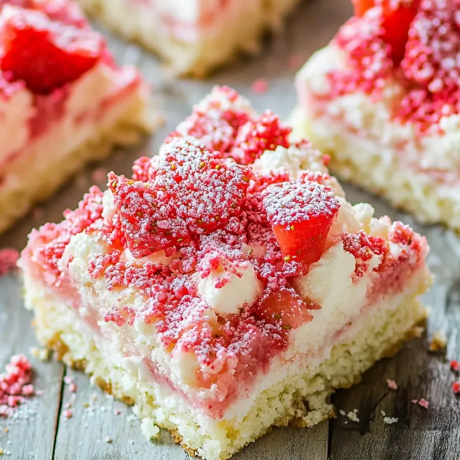 Un morceau de gâteau moelleux avec glaçage blanc et fraises rouges.