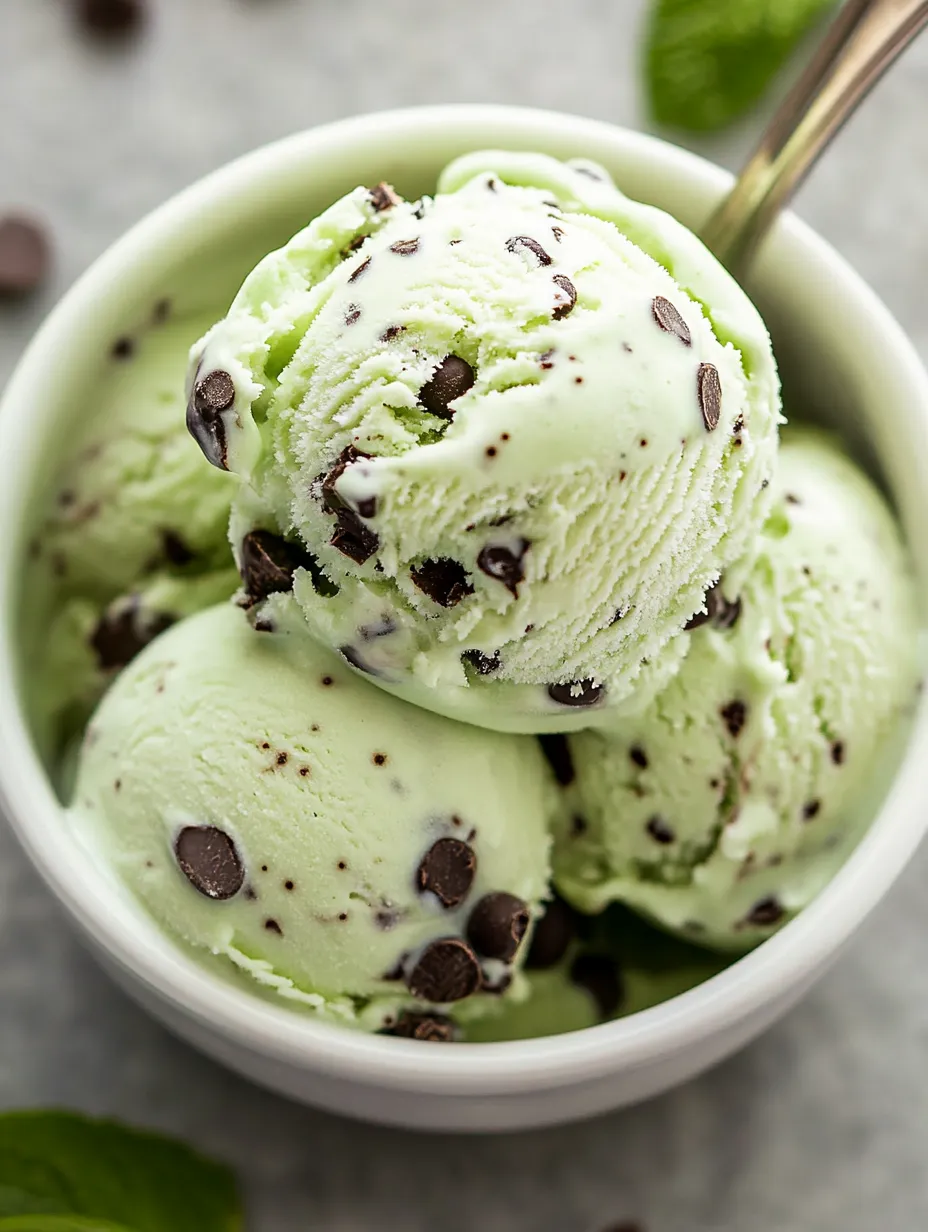 Un bol de glace parsemé de pépites de chocolat.