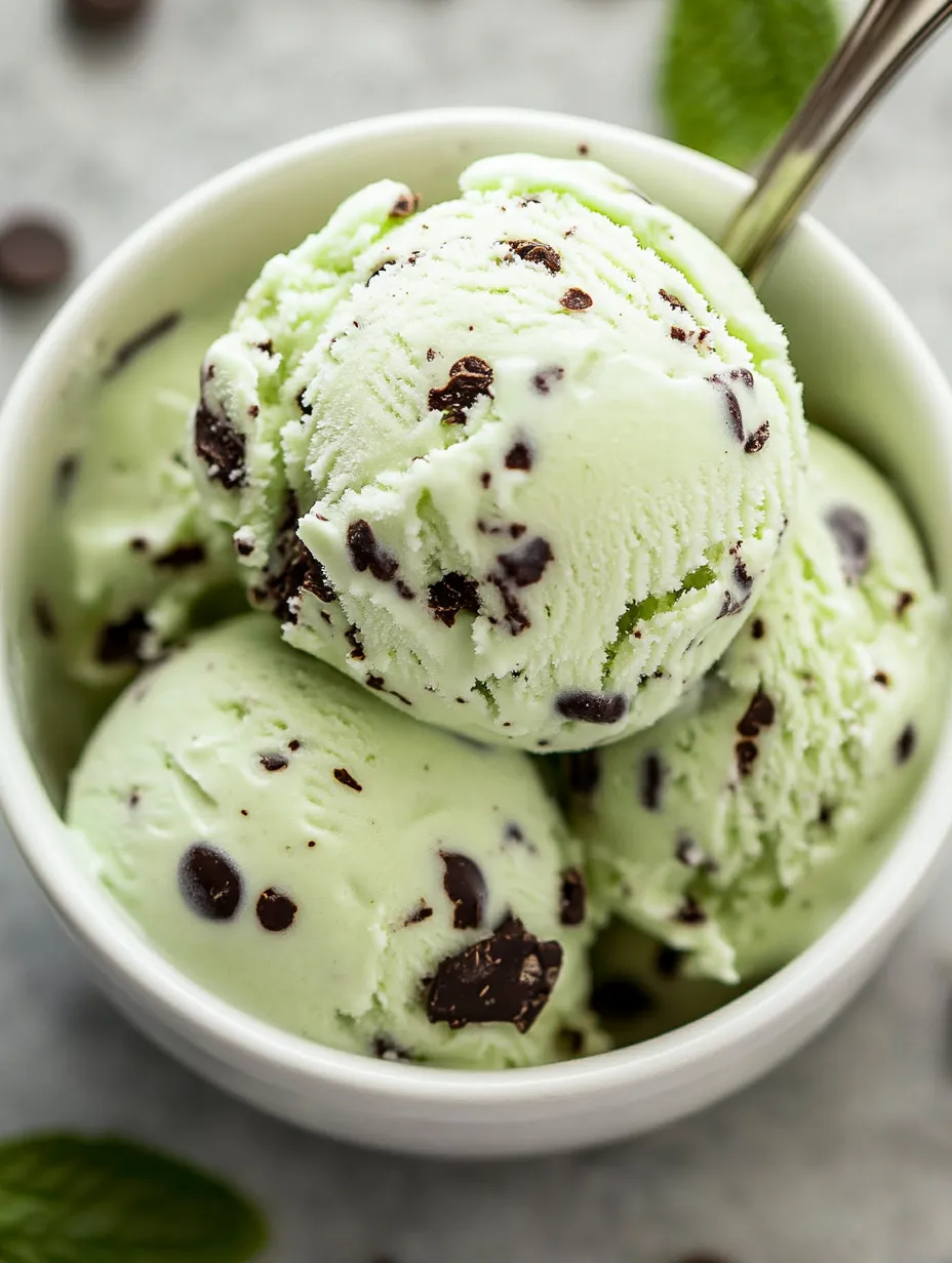 Un bol de glace parsemé de pépites de chocolat.
