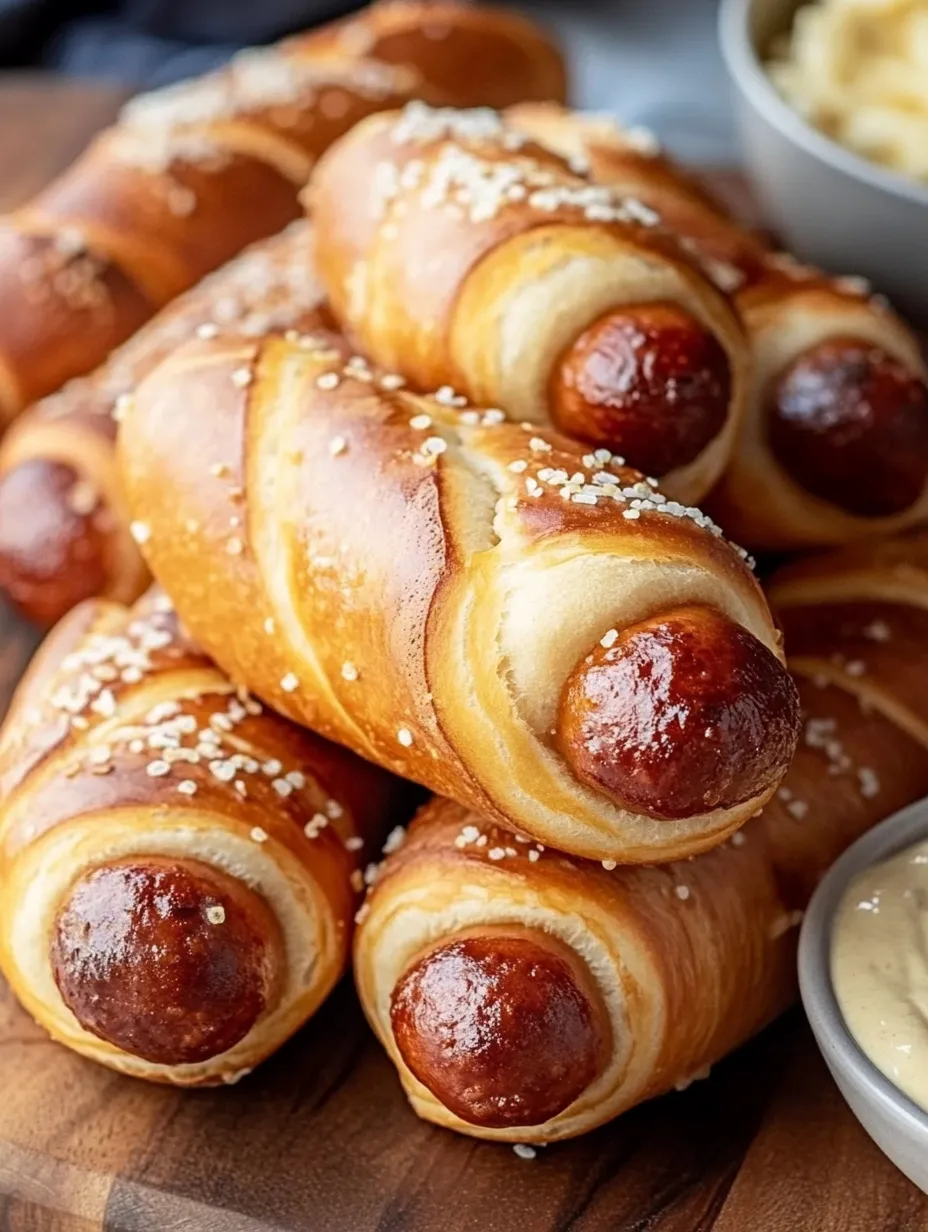 Un tas de hot-dogs avec un bol de moutarde.