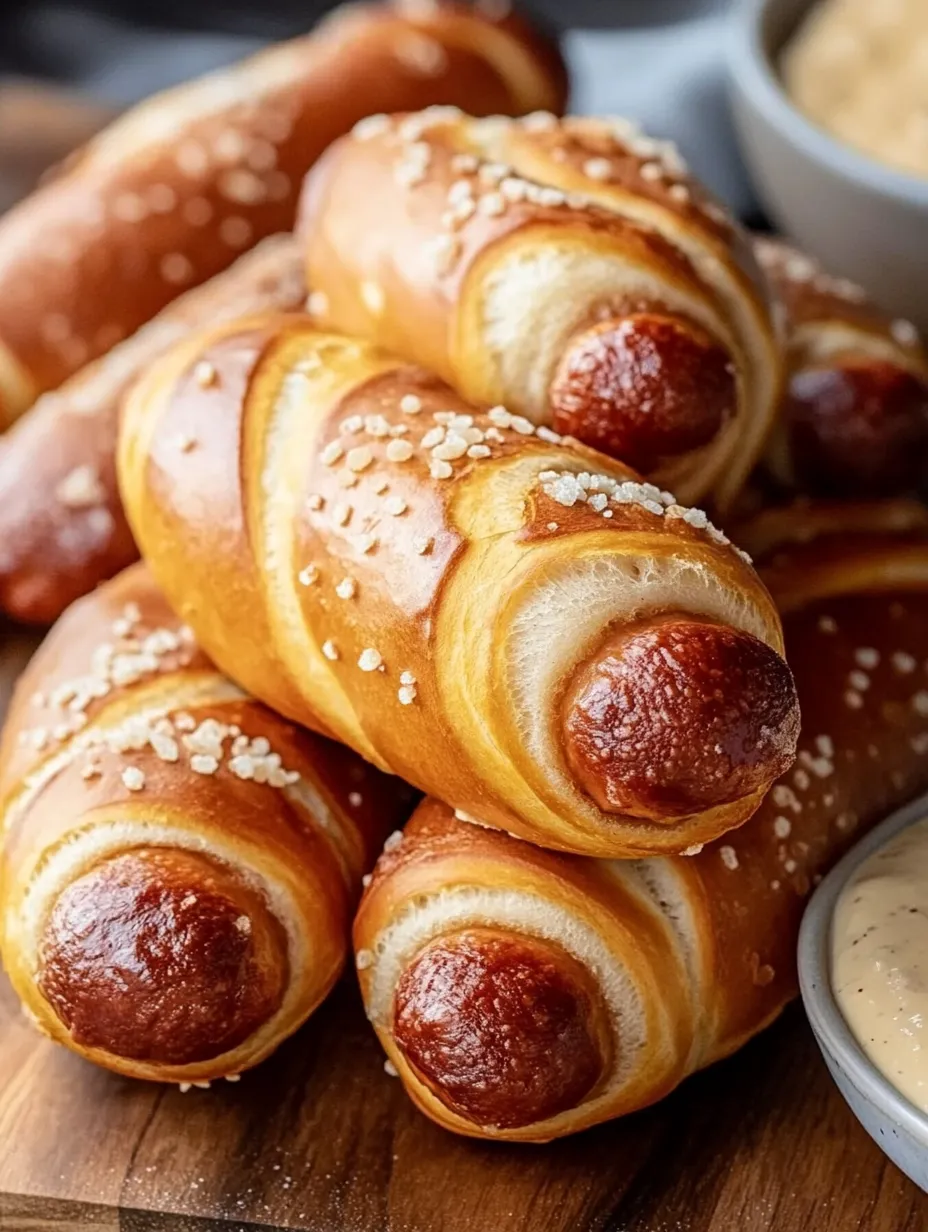 Un tas de hot-dogs avec un bol de moutarde.