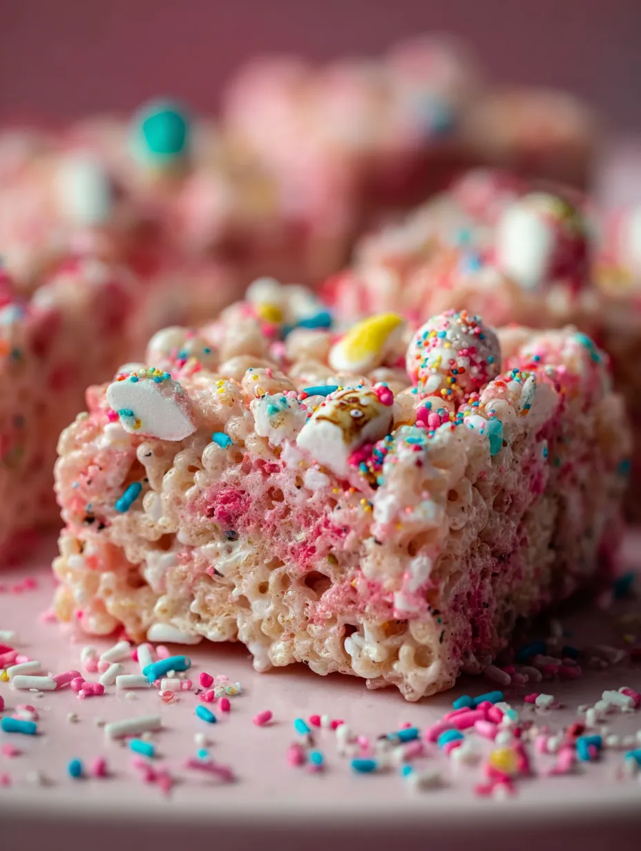 Gros plan d’une barre sucrée avec des vermicelles multicolores.