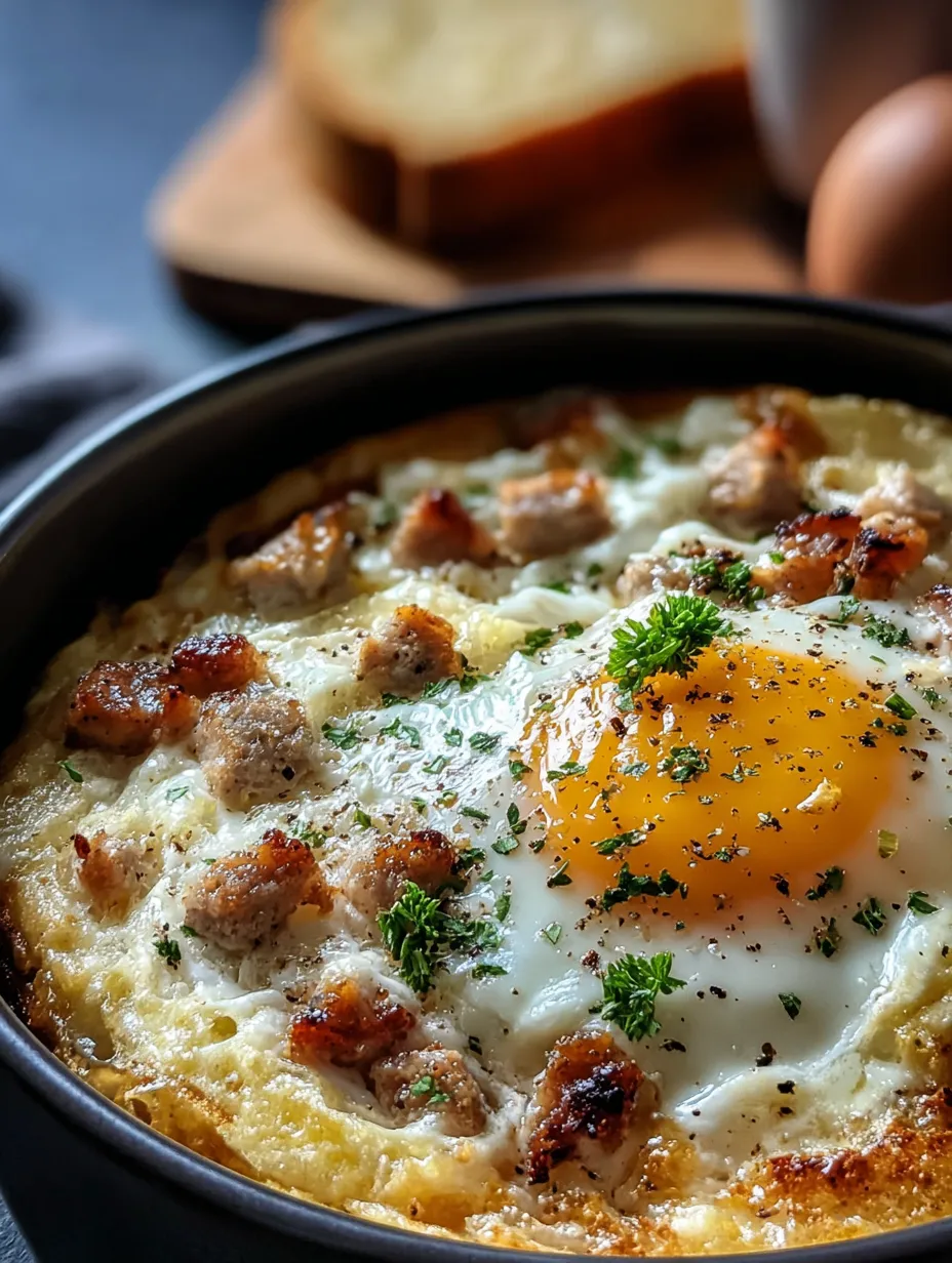 Un œuf au plat avec du bacon et du fromage.
