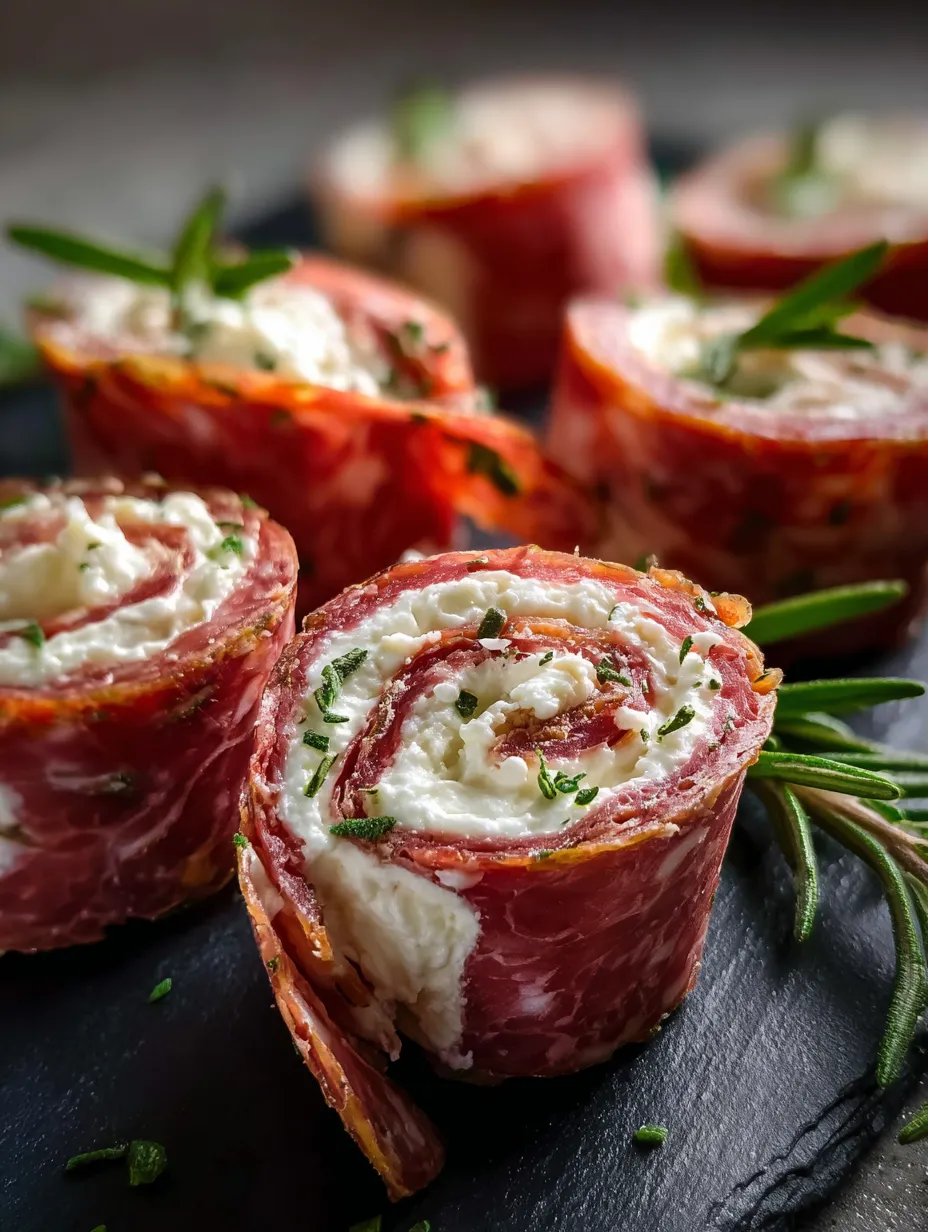 Une assiette de roulés à la viande et au fromage.