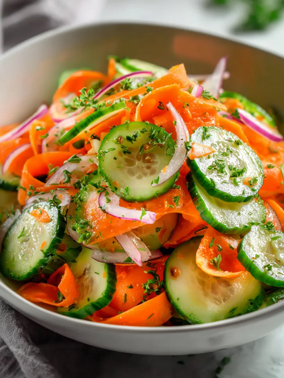 Un bol de légumes avec carottes et concombres.