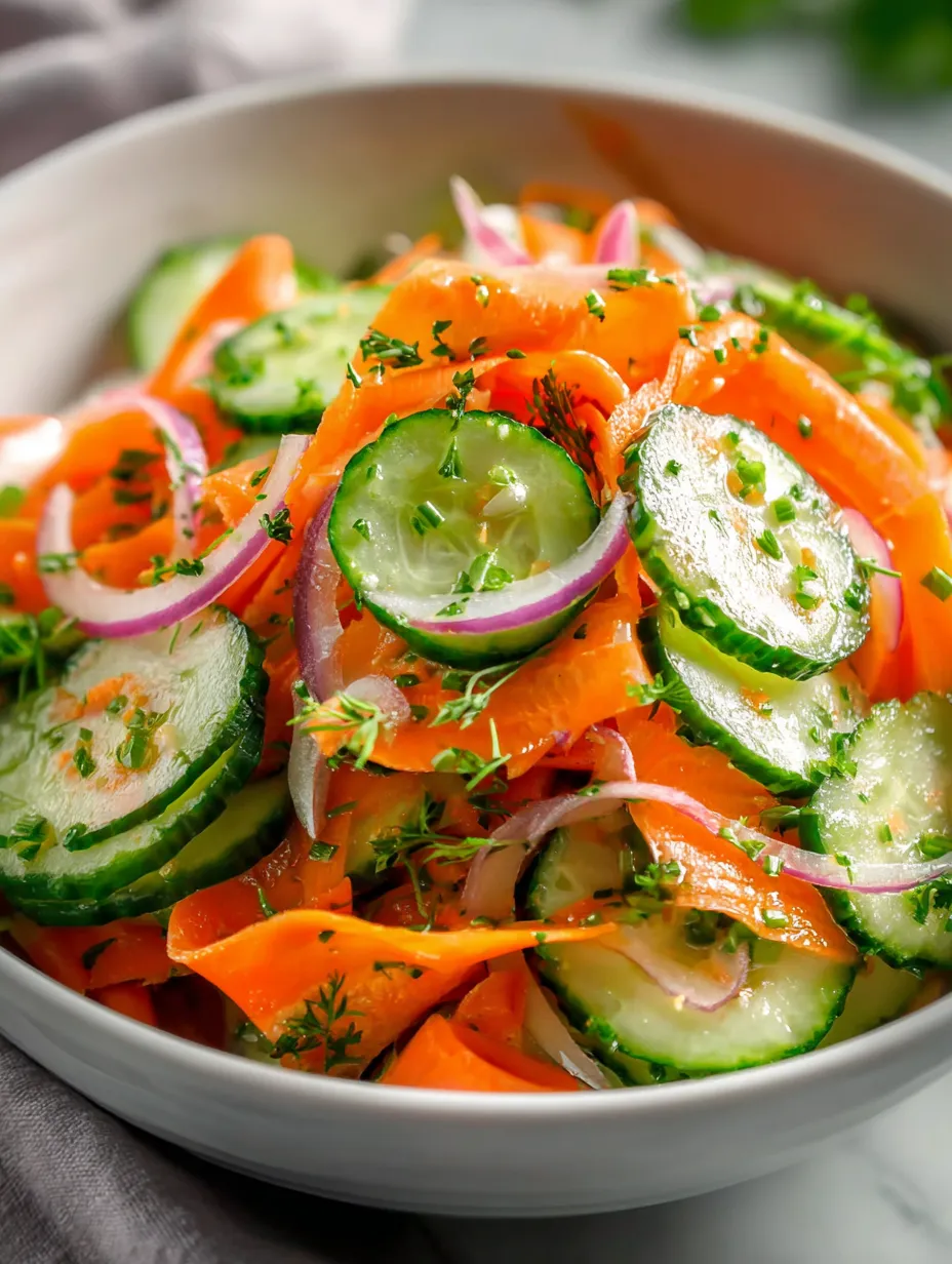 Un bol de légumes avec carottes et concombres.