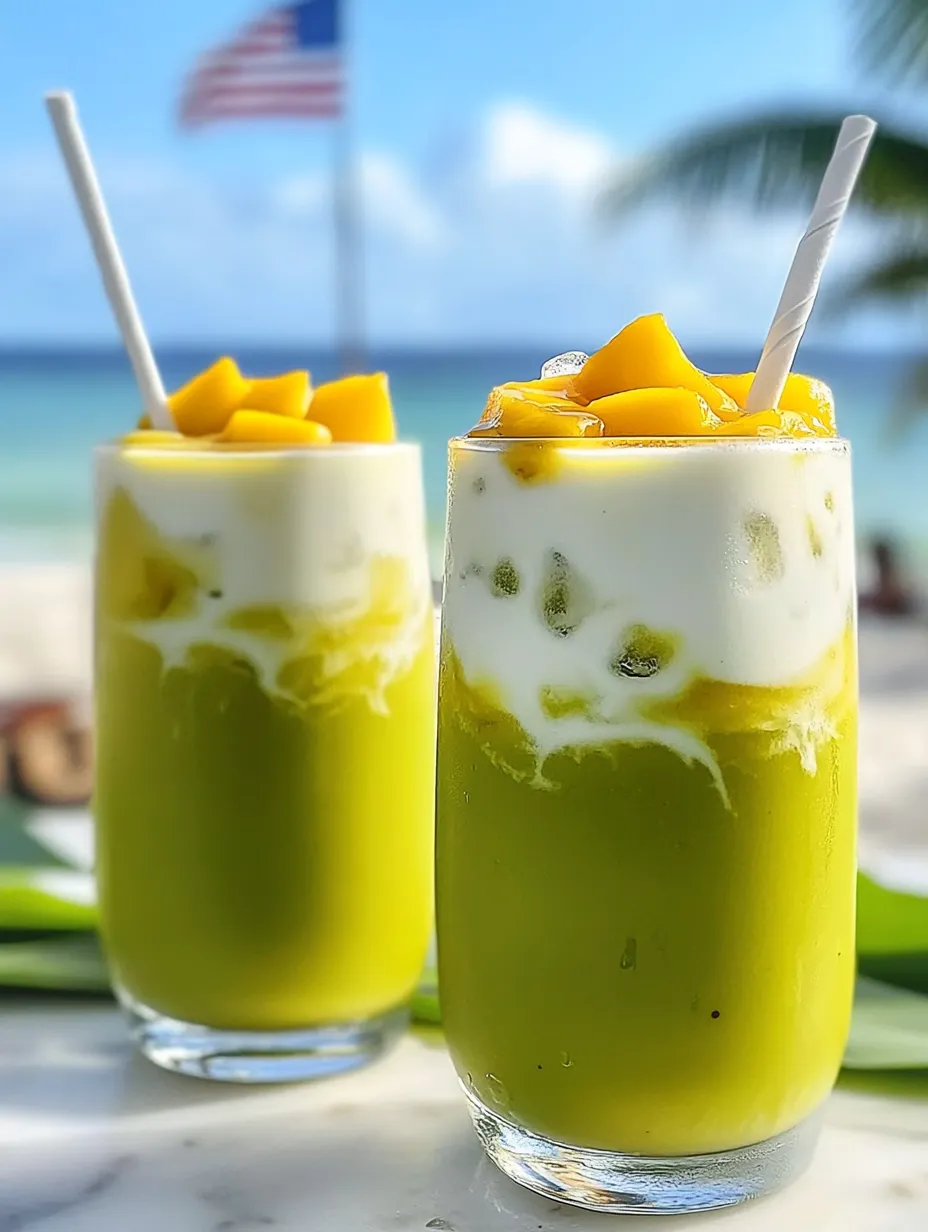Deux verres de smoothie vert.