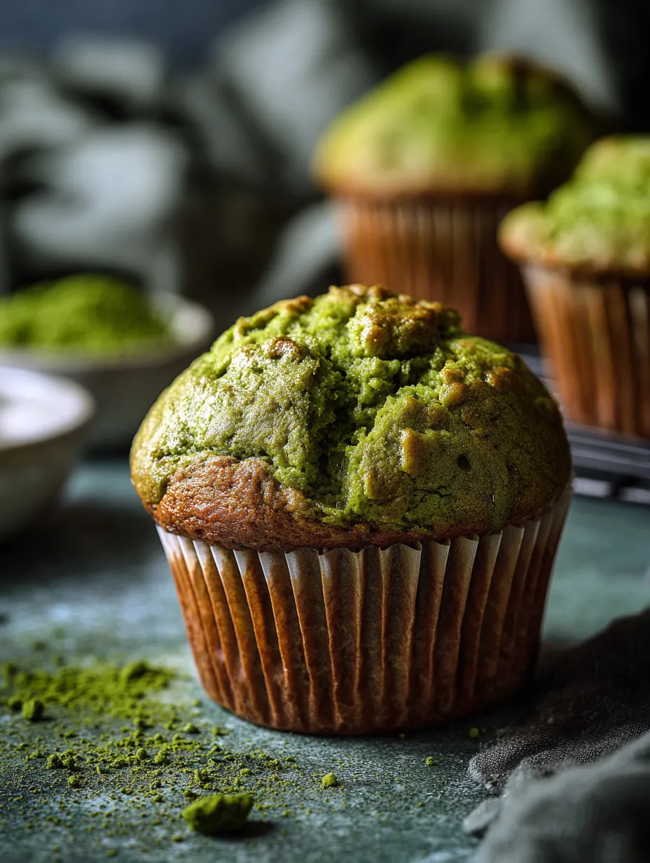 Un cupcake avec glaçage vert.