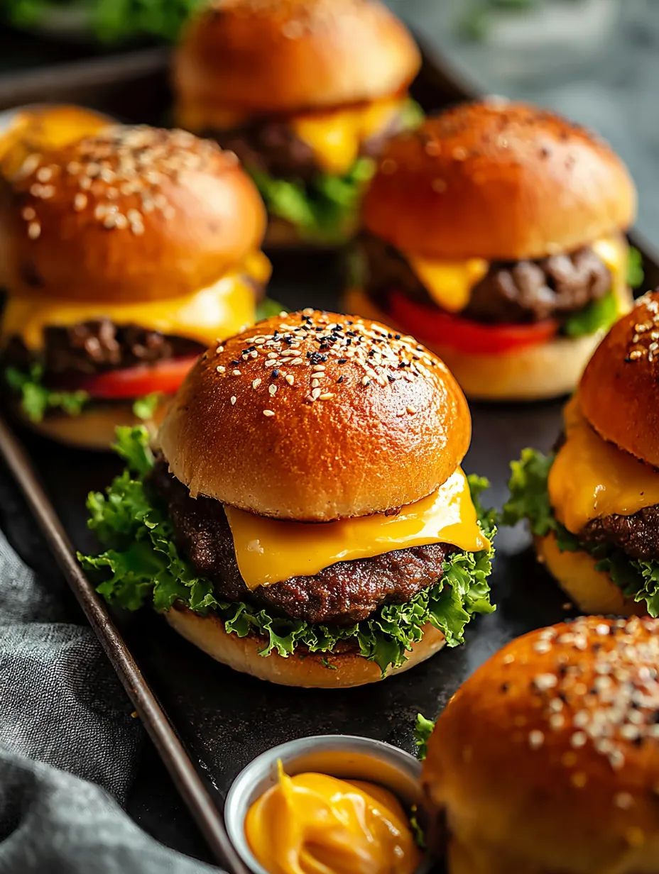 Plateau de minis burgers, salade et fromage montés.