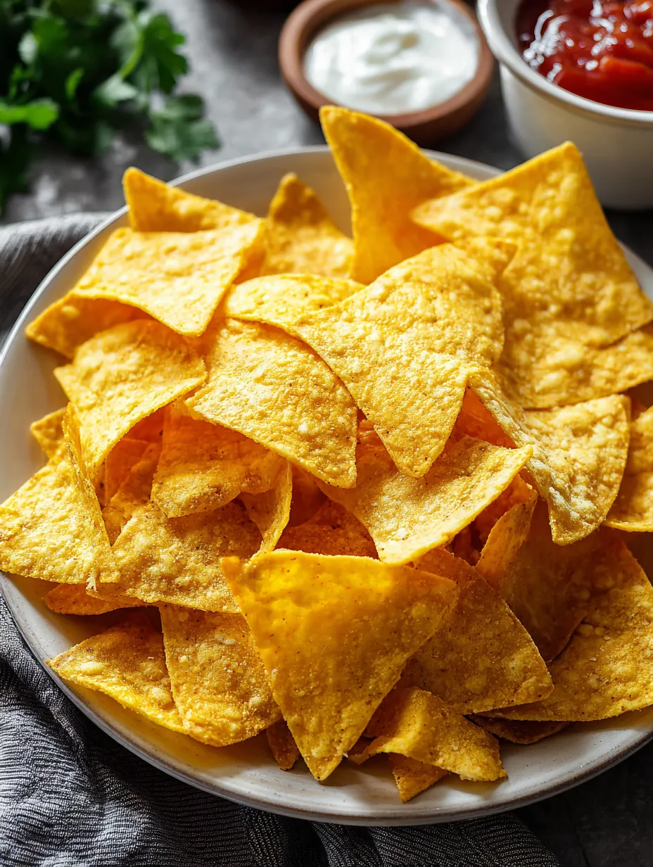 Une assiette de chips de tortilla.