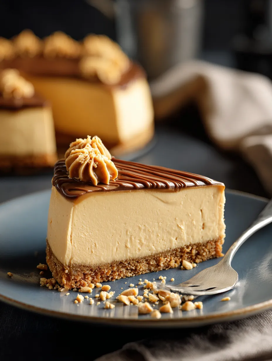 Une part de cheesecake nappée de caramel.