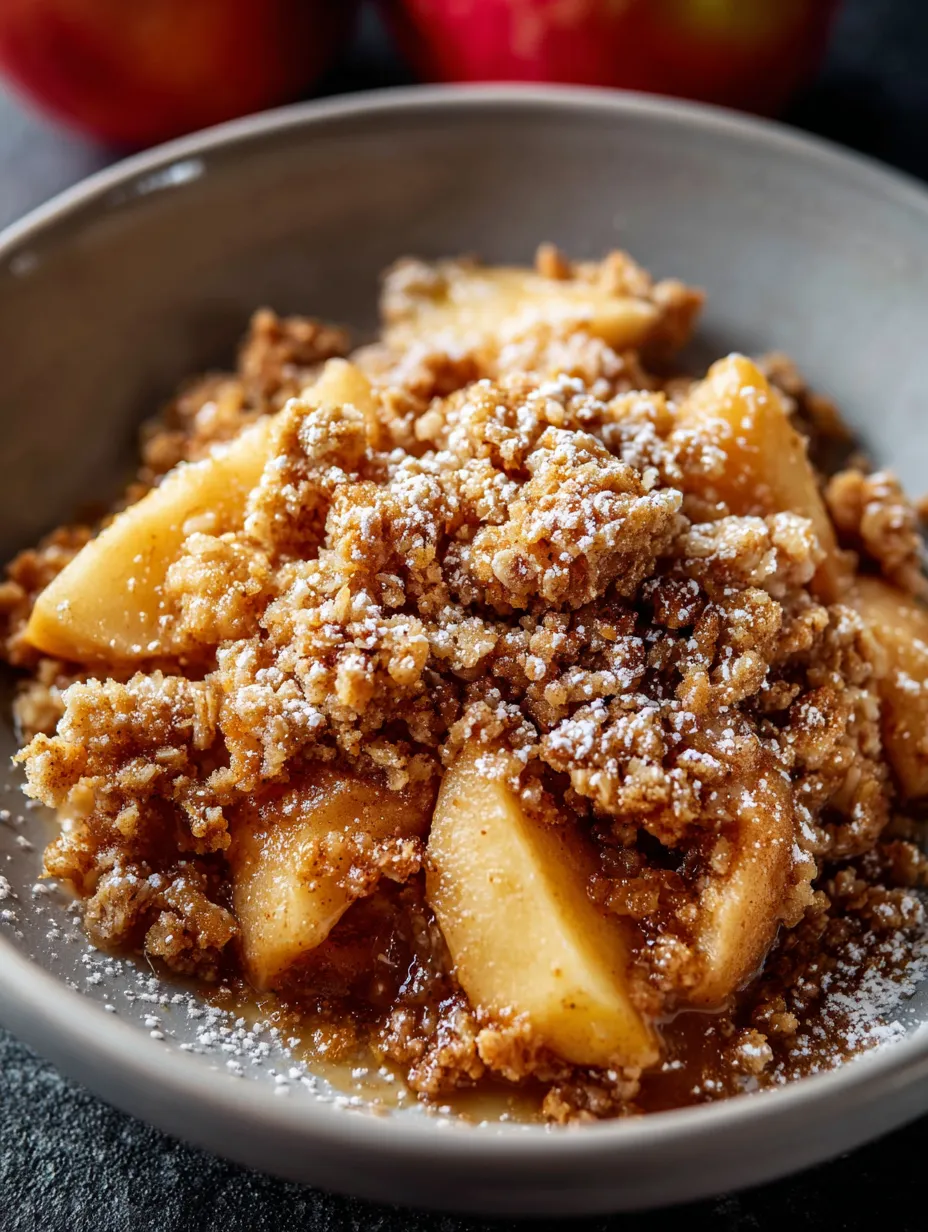 Un bol de dessert avec pommes et sucre.