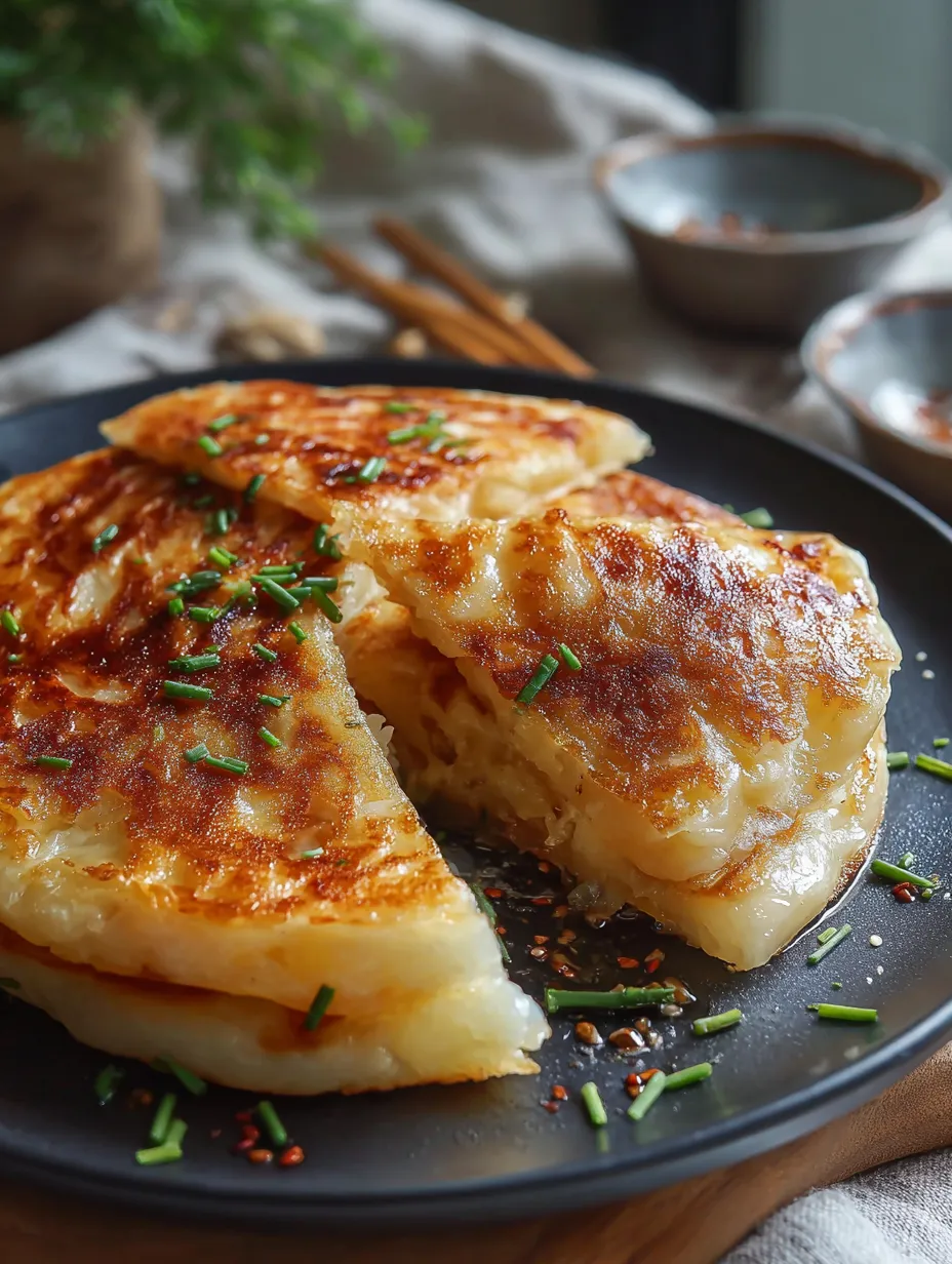 Une part de pizza avec une garniture verte.