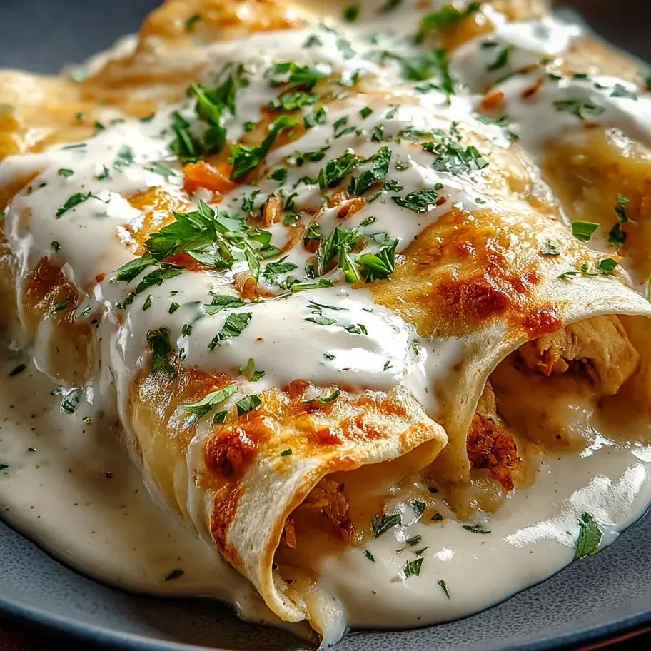 Une assiette garnie d’une sauce blanche.