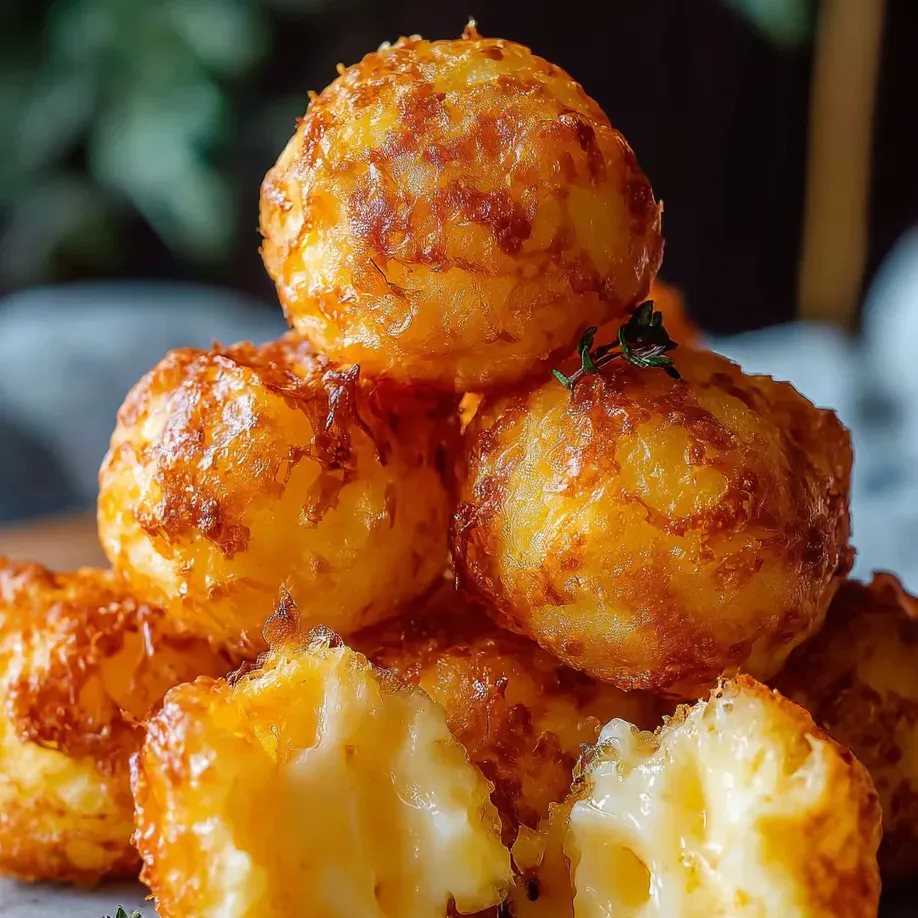 Pile de boulettes au fromage.