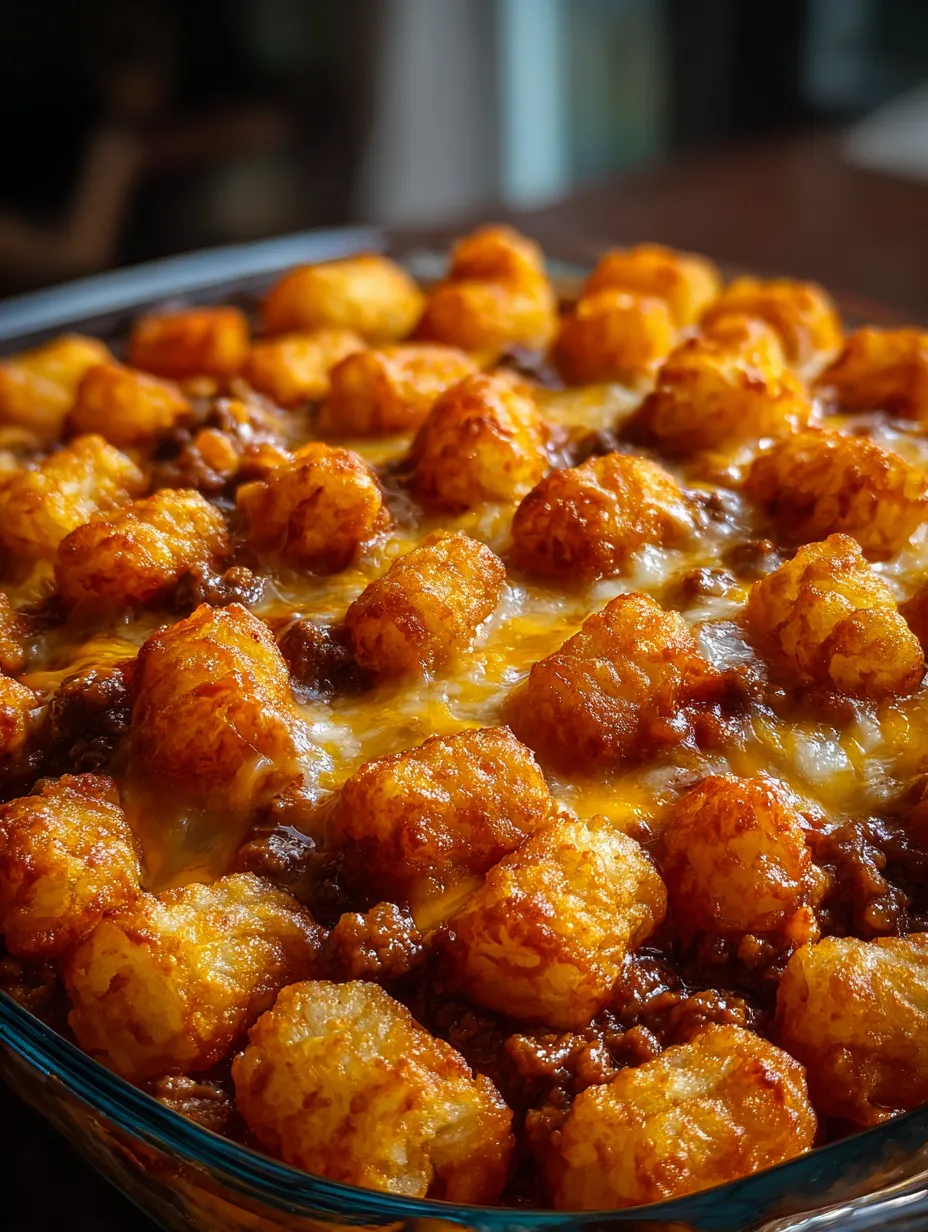 Un bol de tater tots nappés de fromage.