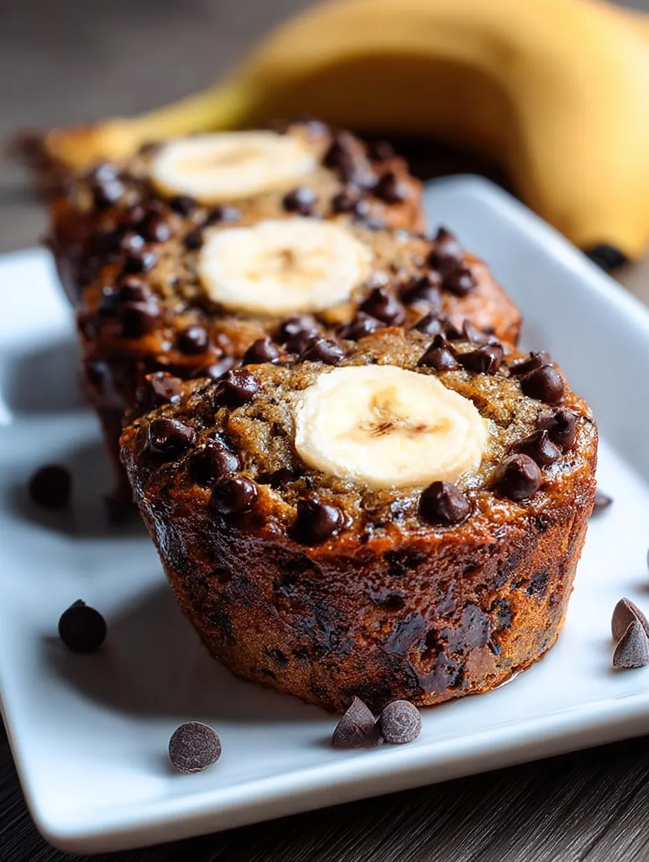 Une assiette de pain à la banane et aux pépites de chocolat.
