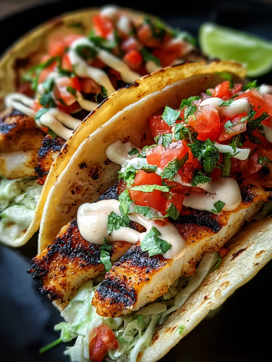 Deux tacos garnis de tomates, laitue et crème épaisse.