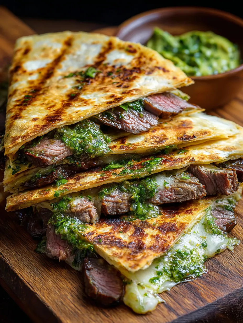 Une pile de tacos au steak avec sauce verte.