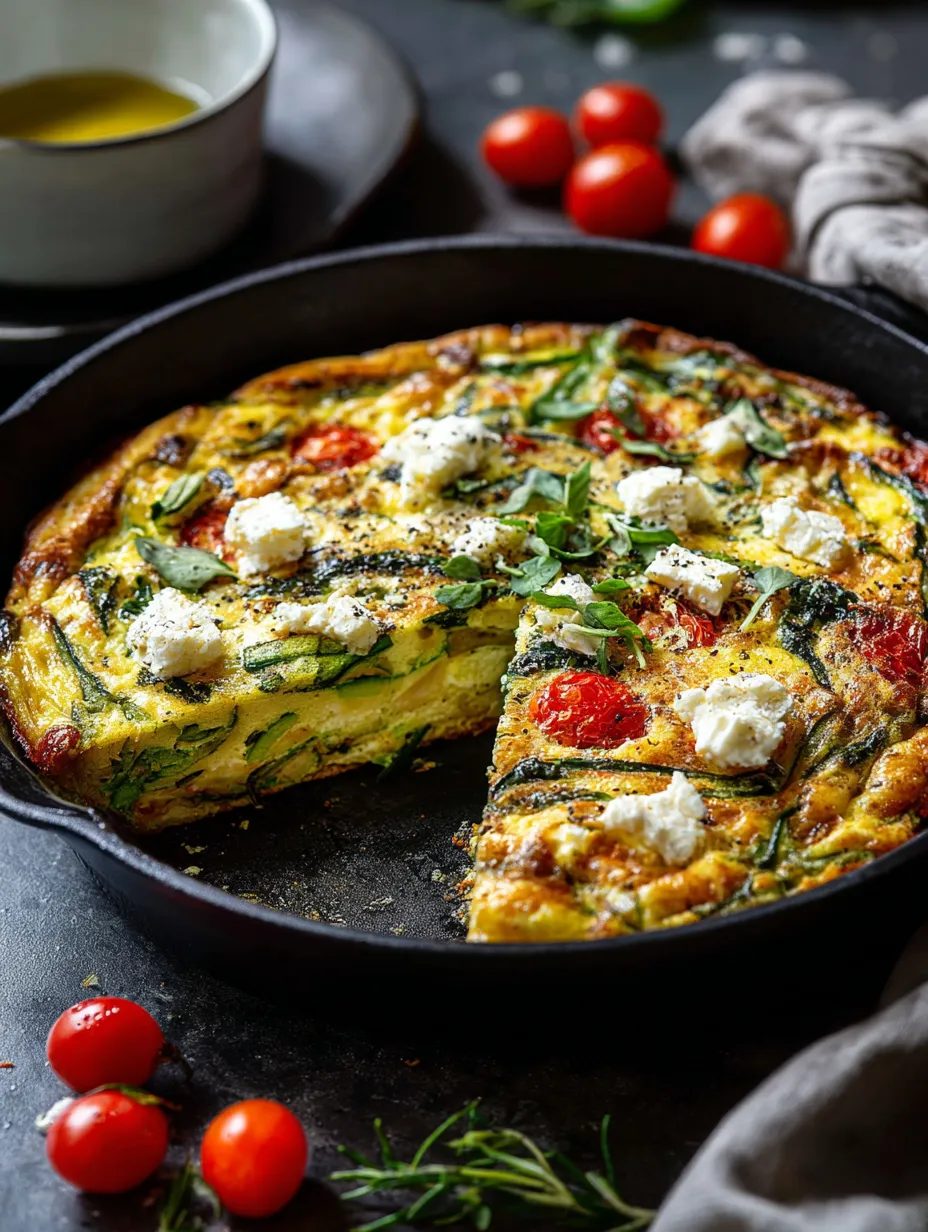 Part de tarte courgette-fromage et tomates.