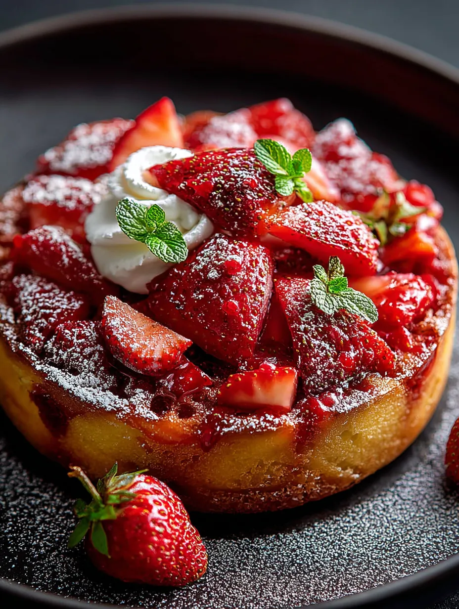 Un gâteau aux fraises, décoré de chantilly et de fruits frais.