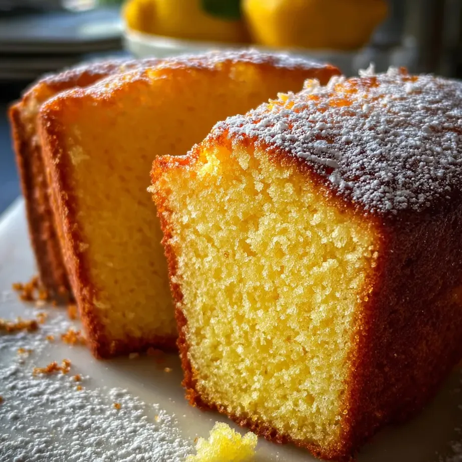 Une part de gâteau citron sur une assiette.