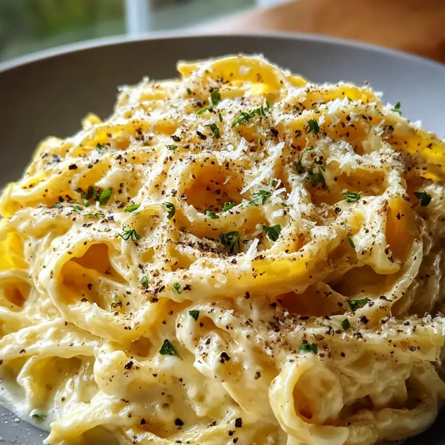 Un bol de pâtes avec fromage et herbes.