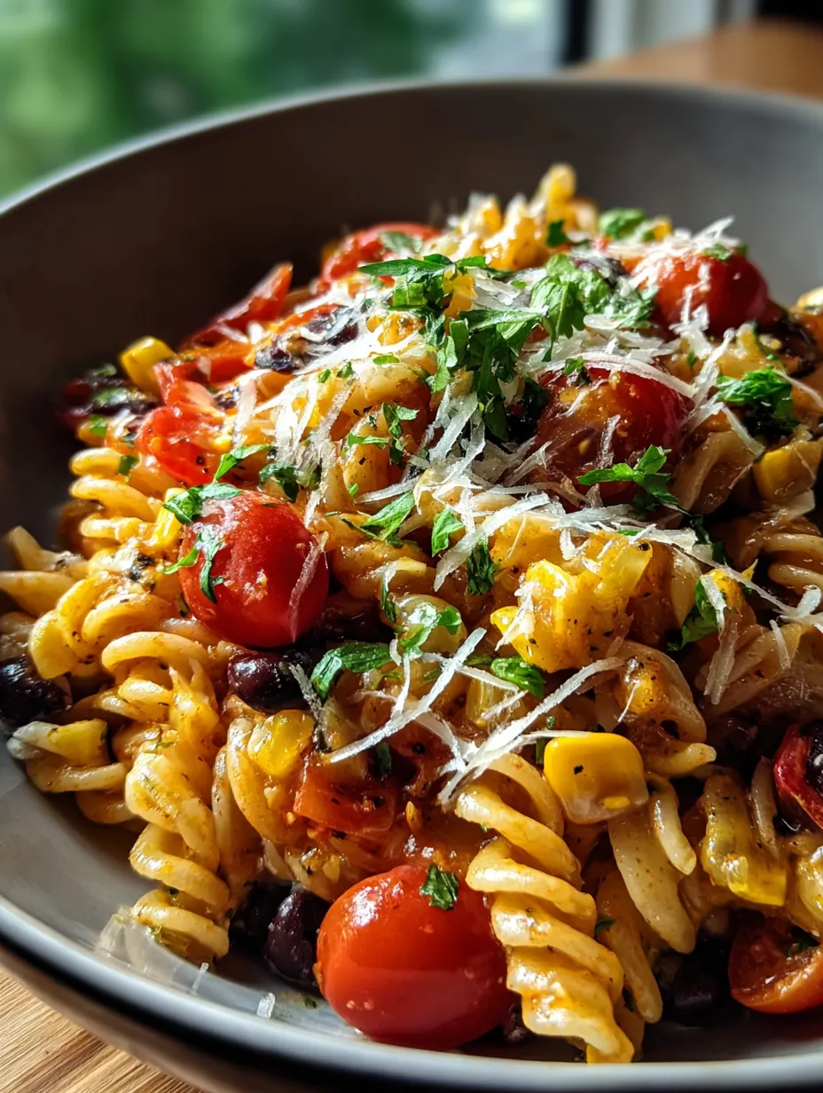 Un grand bol de pâtes avec tomates et fromage.