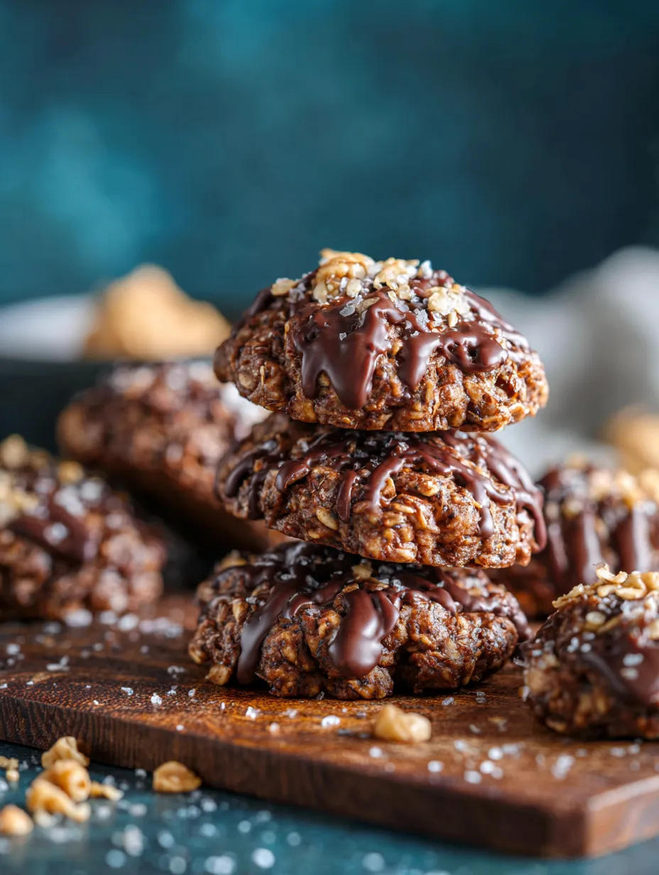 Cookies aux pépites de chocolat sur une table en bois.