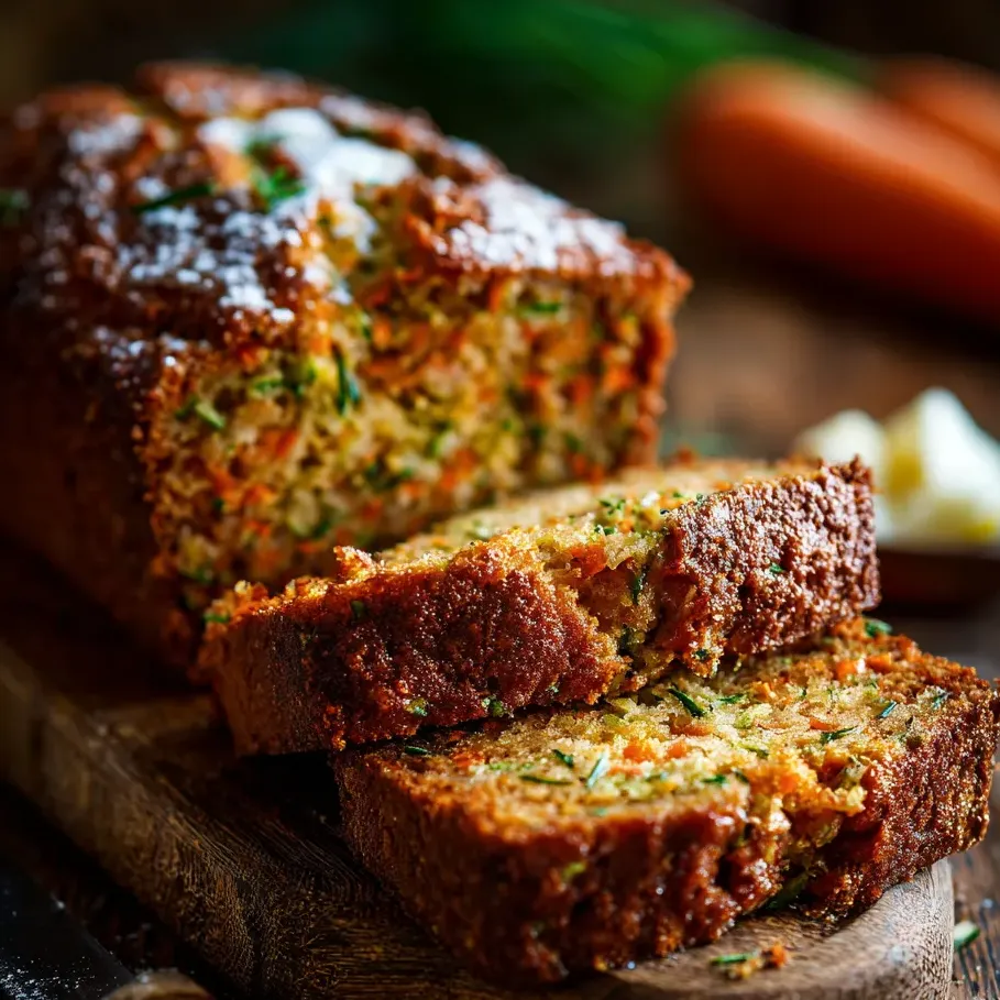 Tranche de cake carotte sur une table en bois.