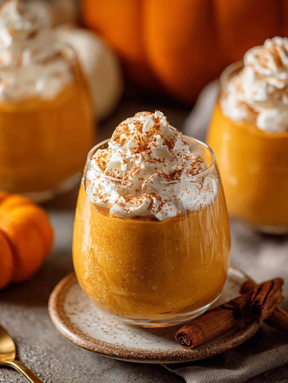 Un verre de dessert citrouille chantilly.
