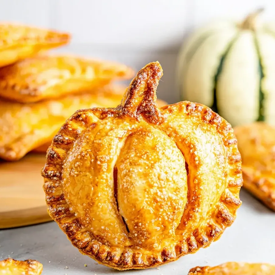 Un chausson citrouille doré avec une pâte bien croustillante.