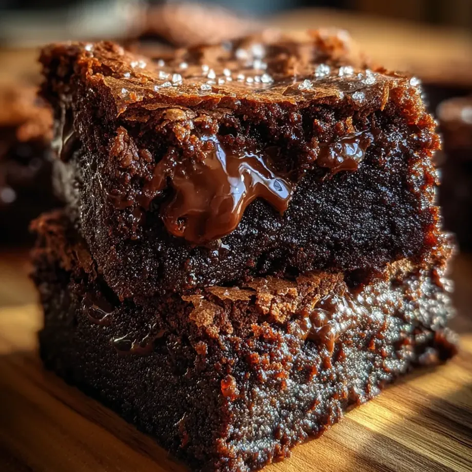 Un zoom sur une tarte façon brownie gourmande au chocolat.
