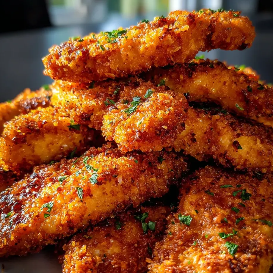 Assiette de poulet frit.