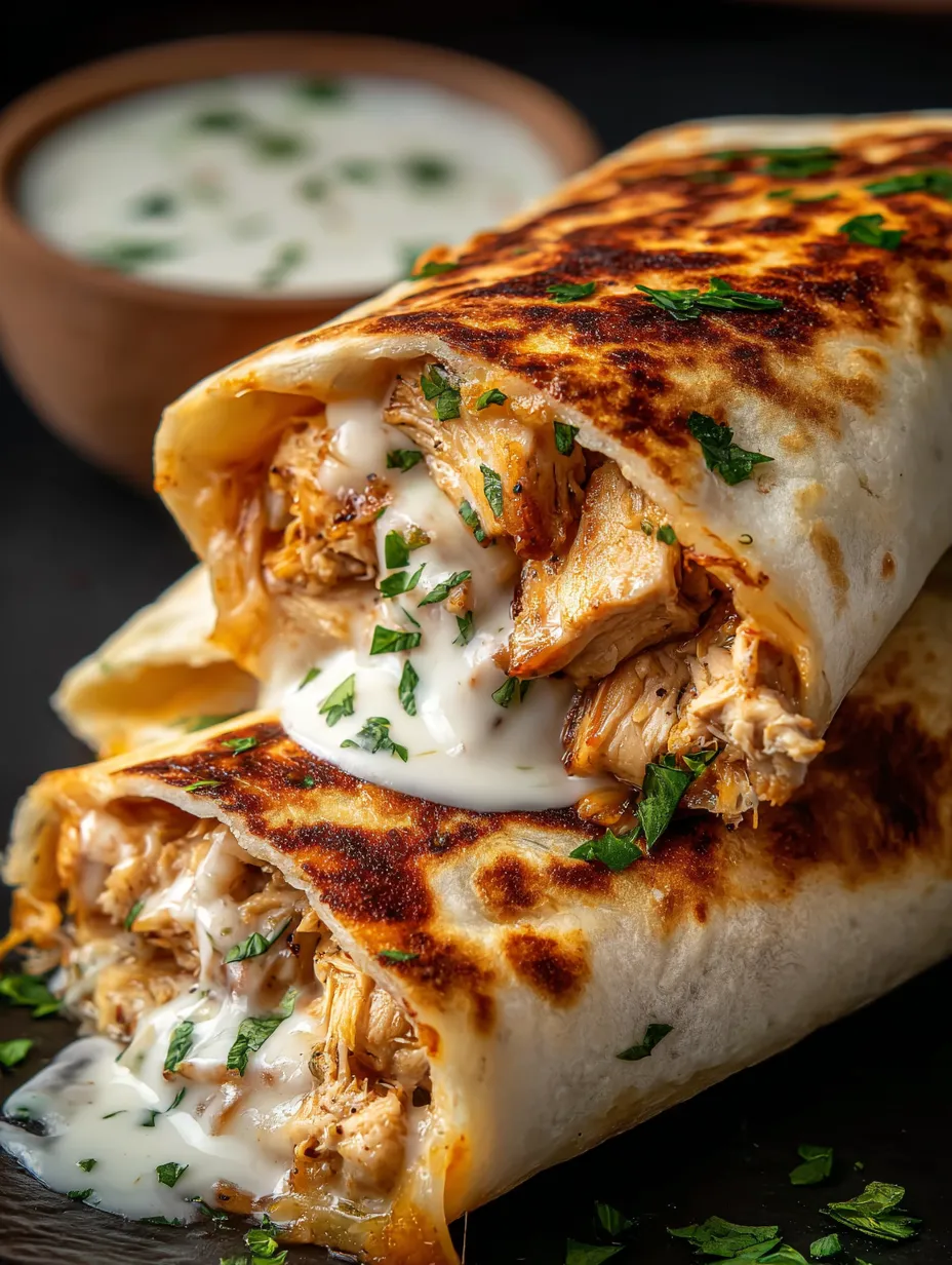 Un burrito garni de viande et fromage.