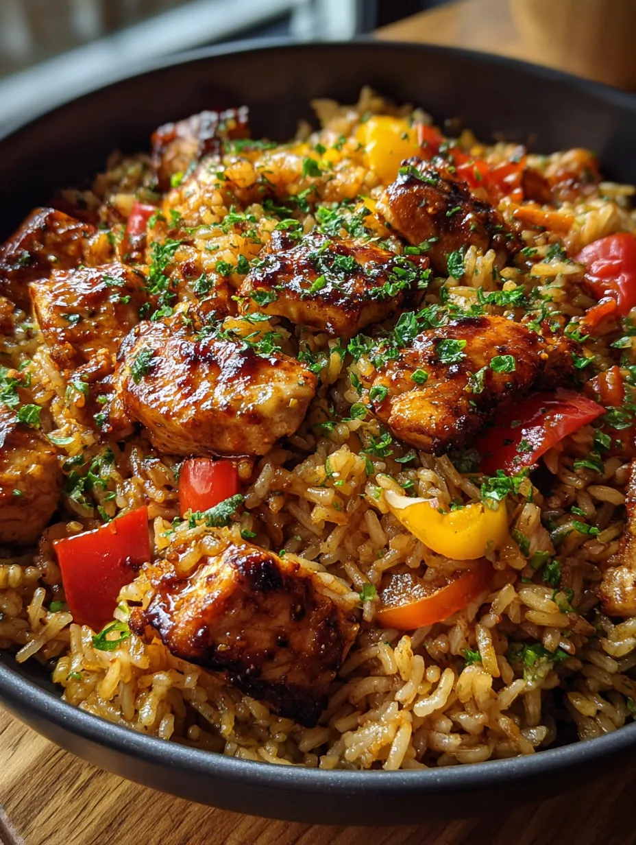 Un bol de riz avec viande et légumes.