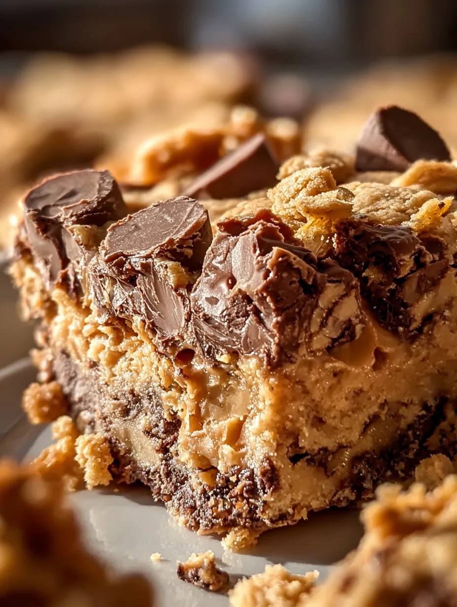 Un gâteau choco-peanut avec morceaux de chocolat et des noisettes sur assiette blanche.