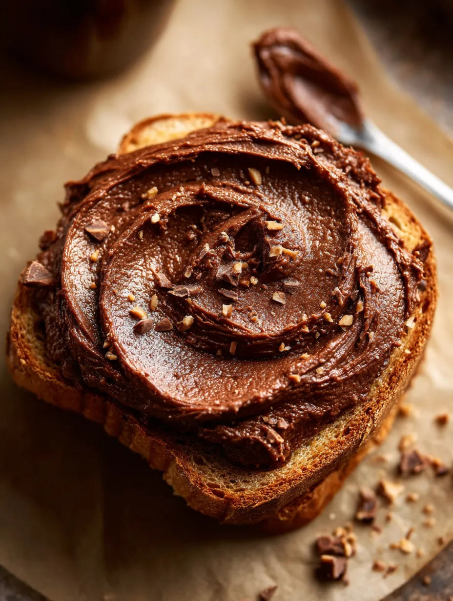 Une boule au chocolat posée sur un toast.